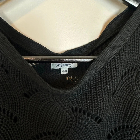 Kismet black open knit sweater 3/4 length  sleeves - Picture 4 of 9